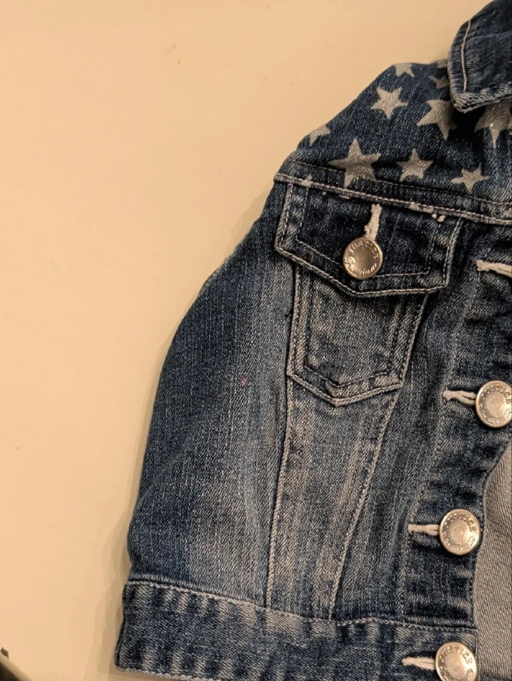 Justice Girls' Denim Star Vest - Dark Blue